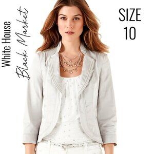 White House Black Market Metallic Accent Cropped Blazer Size 10